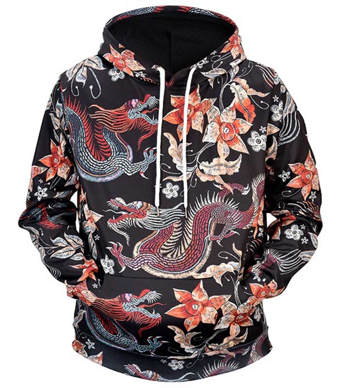 Sweat Dragon<br> Chinois Fleuri