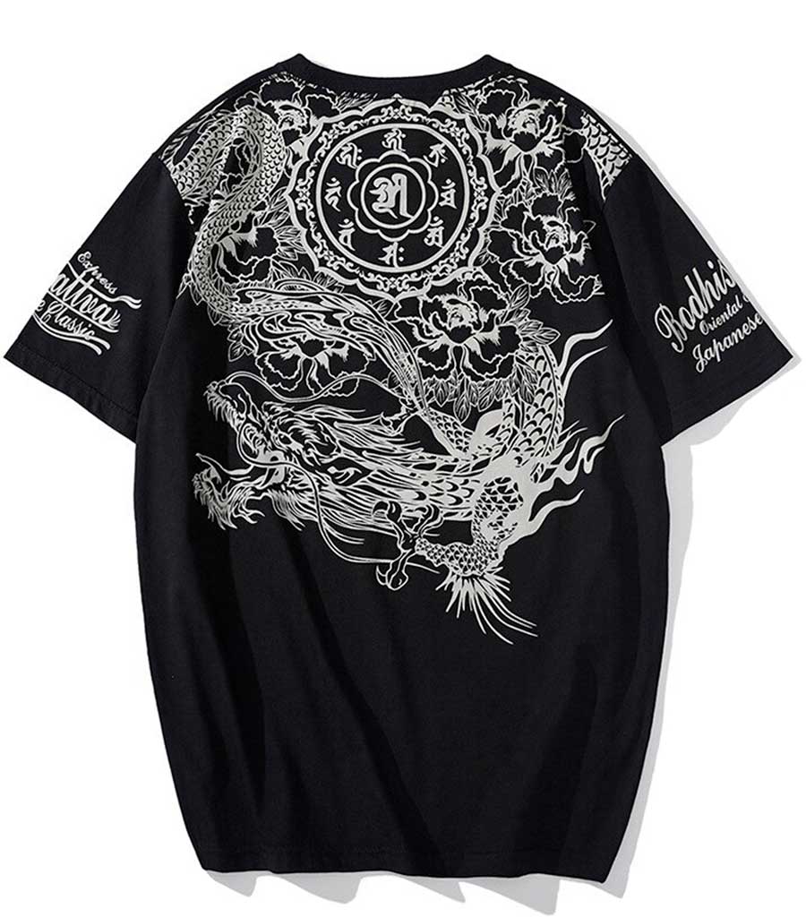 T-Shirt Dragon<br> Fleuri