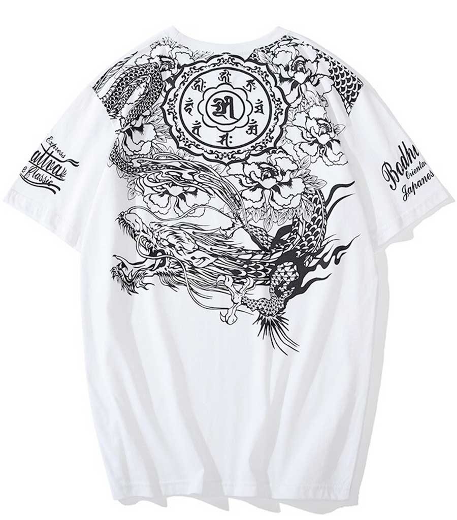 T-Shirt Dragon<br> Fleuri