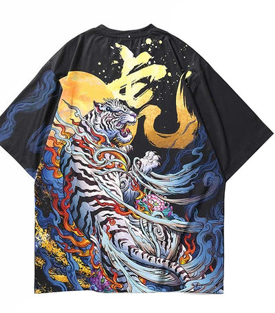 T-Shirt Dragon<br> Tigre Blanc Chinois