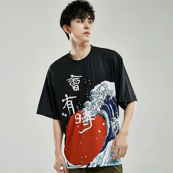 T-Shirt Dragon<br> Vague Japonaise