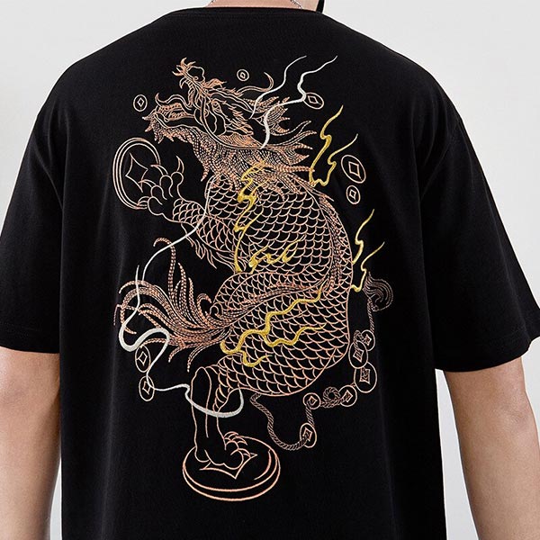 T-Shirt Dragon<br> Broderie Chinoise