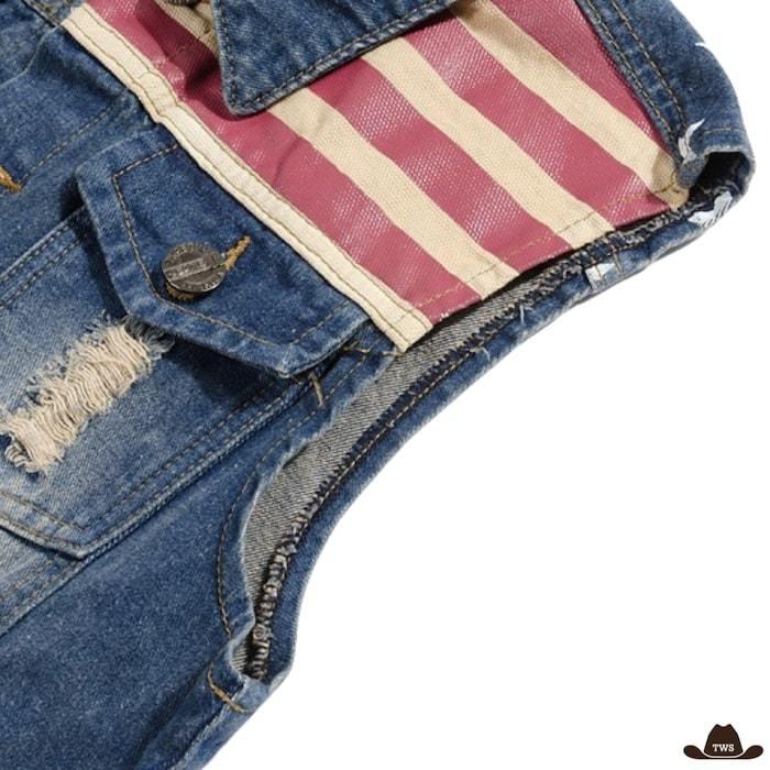 Veste en Jean Drapeau USA