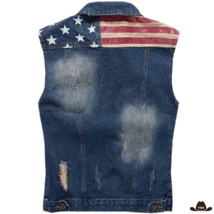 Veste en Jean Drapeau USA