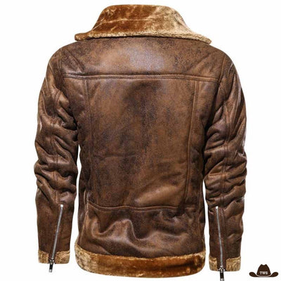 Veste Homme Style Western Col Fourrure